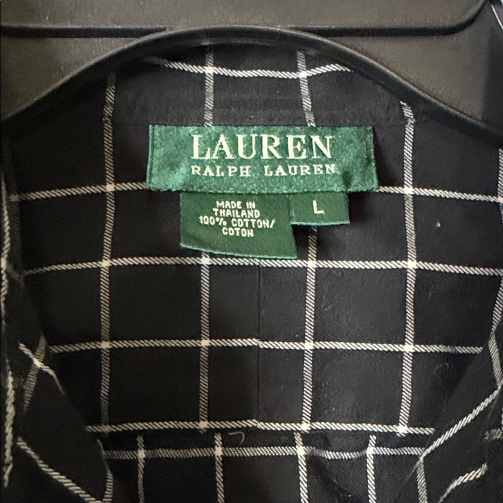 Ralph Lauren Black and White Grid Blouse - Picture 3 of 5